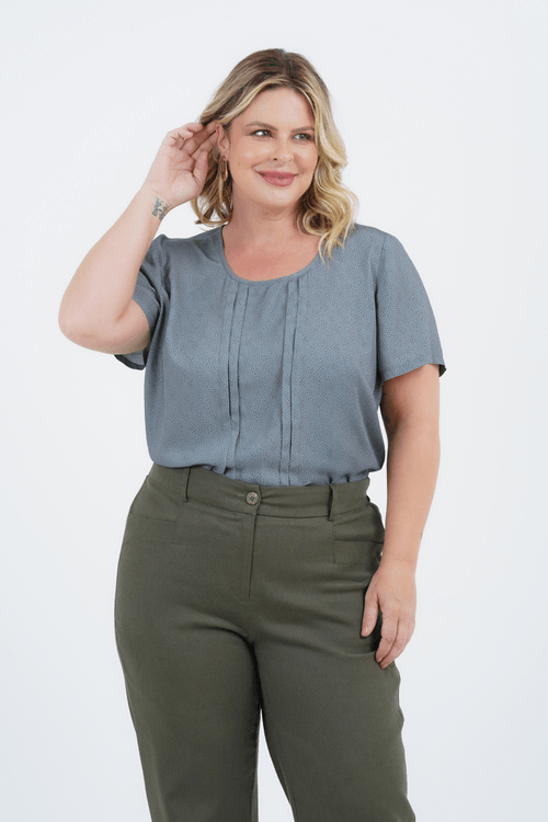 Blusa Plus Size Feminino Manga Curta Impulso