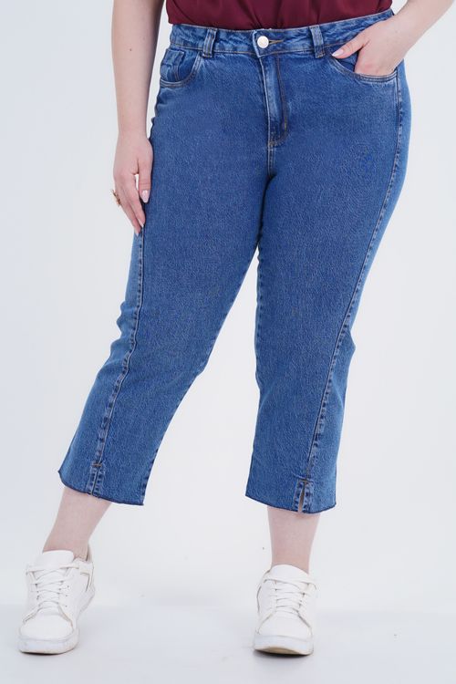 Calça Plus Size Feminino Cropped Jeans Vintage