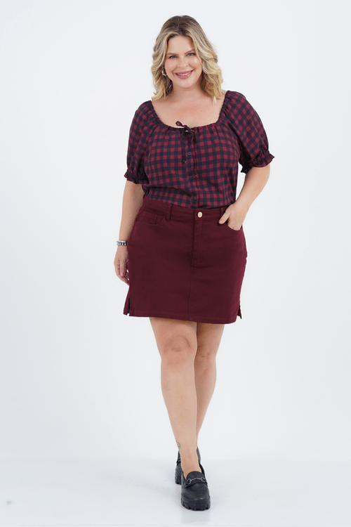 Blusa Plus Size Feminino Manga 3/4 Diversão