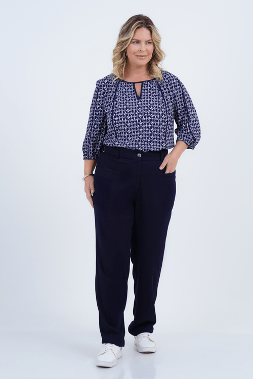 Blusa Plus Size Feminino Manga 3/4 Visual