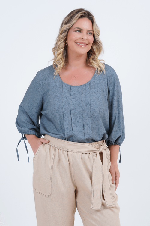 Blusa Plus Size Feminino Manga 3/4 Impulso