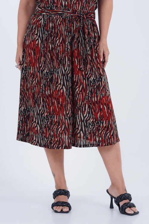 Saia Plus Size Feminino Midi Cacau
