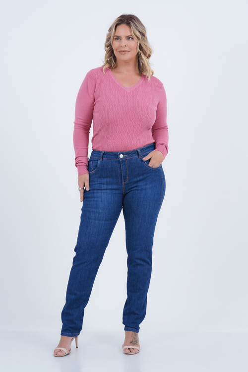 Blusa Plus Size Feminino Manga Longa Tricot Geleira
