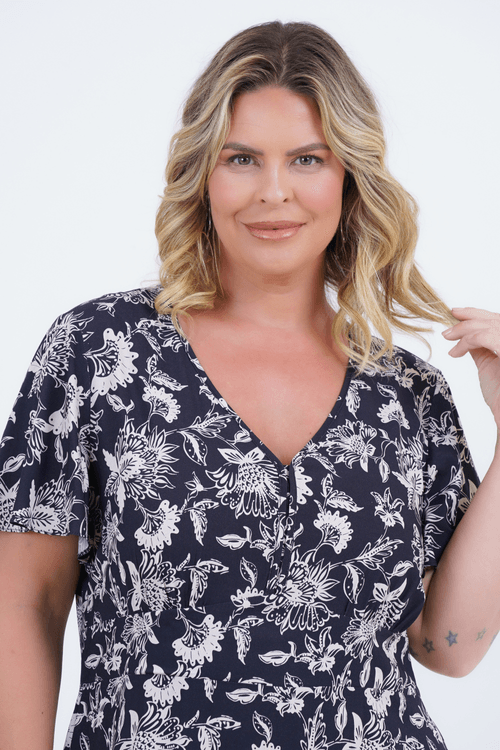 Vestido Plus Size Feminino Midi Perfume