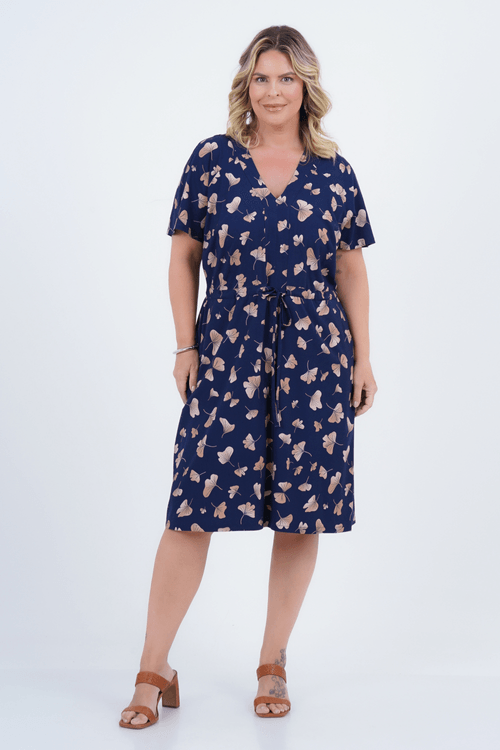 Vestido Plus Size Feminino Médio Raglan