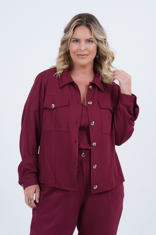 Jaqueta Plus Size Feminino Manga Longa Movimento