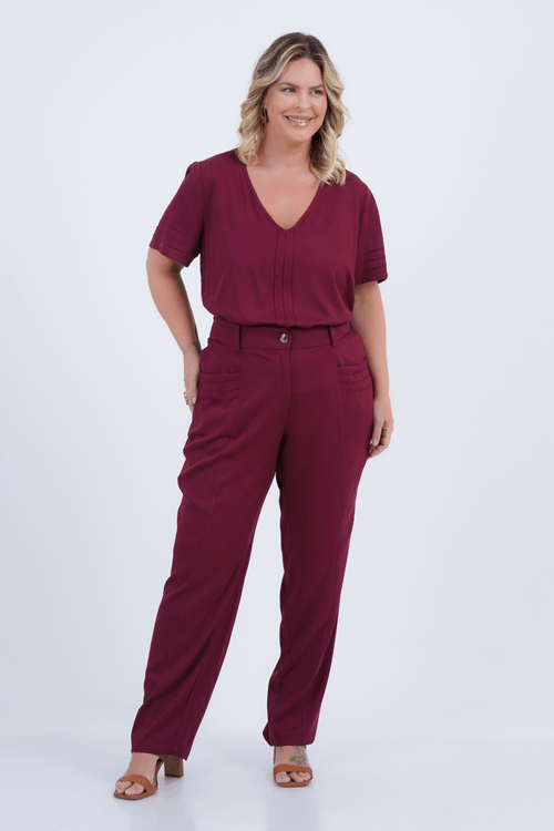 Blusa Plus Size Feminino Manga Curta Movimento