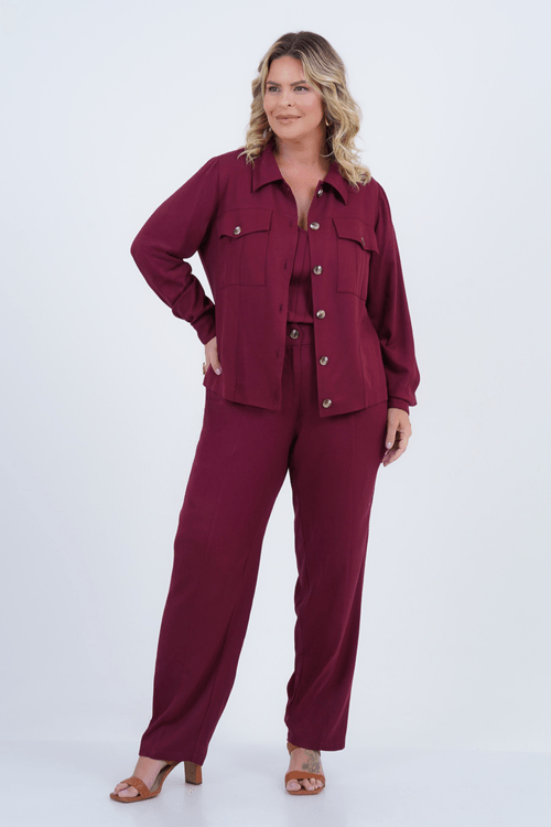 Calça Plus Size Feminino Reta Movimento