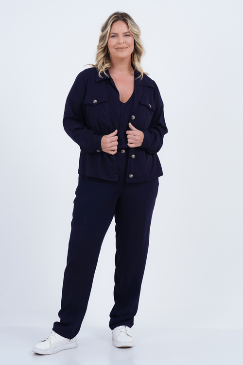 Calça Plus Size Feminino Reta Movimento