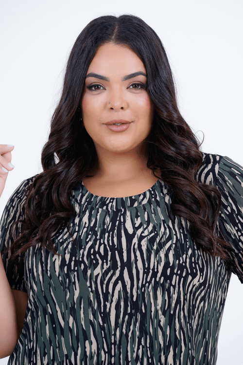Vestido Plus Size Feminino Midi Sentimento