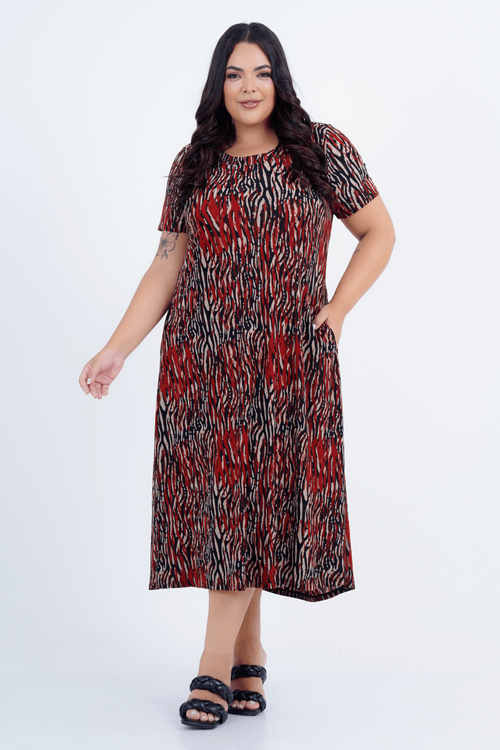 Vestido Plus Size Feminino Midi Sentimento