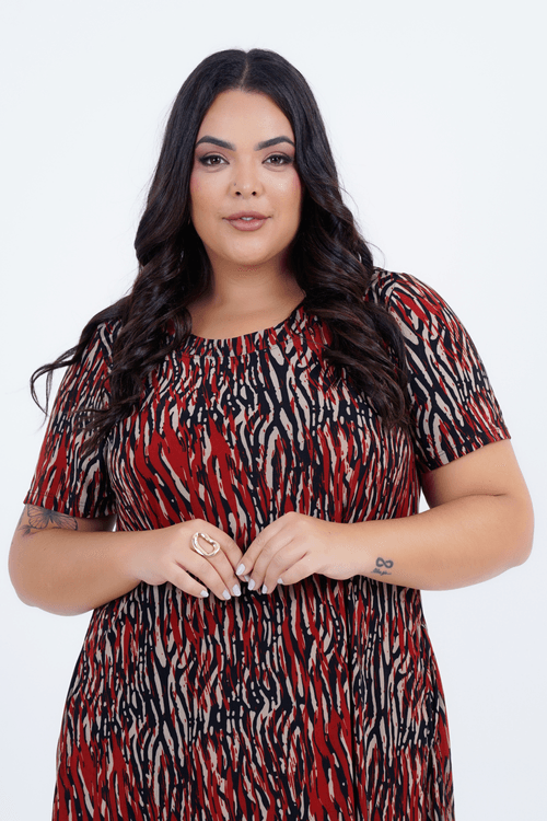 Vestido Plus Size Feminino Midi Sentimento