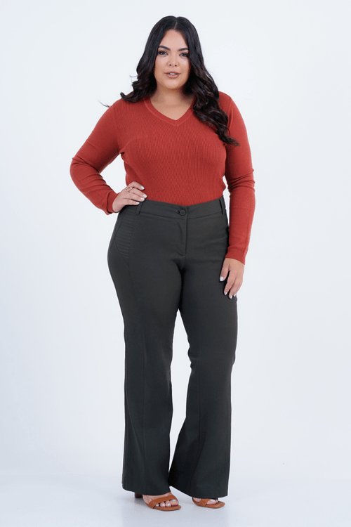 Blusa Plus Size Feminino Manga Longa Tricot Frio