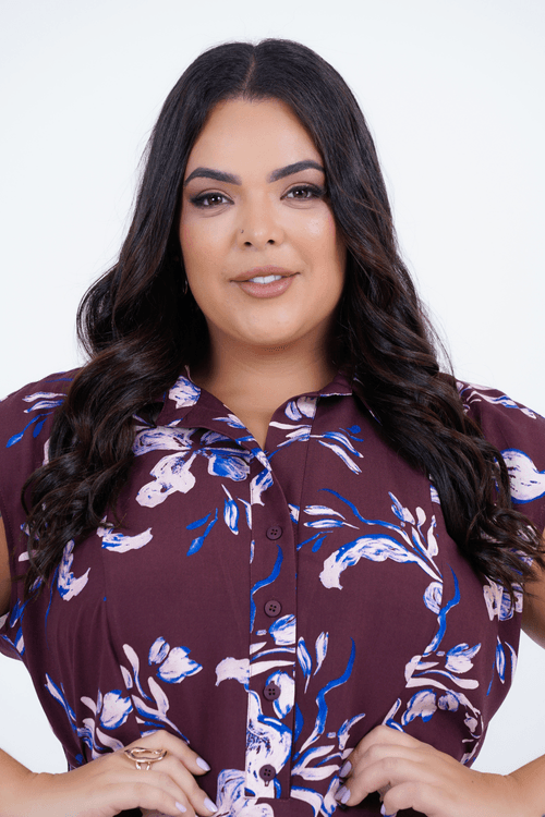 Vestido Plus Size Feminino Midi Aquarela