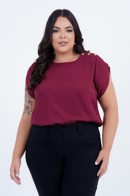 Blusa Plus Size Feminino Manga Curta Ciclo
