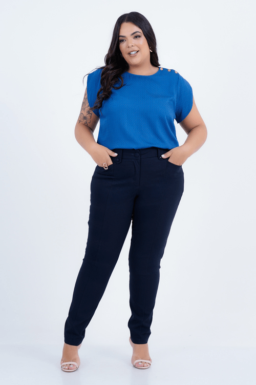 Blusa Plus Size Feminino Manga Curta Ciclo
