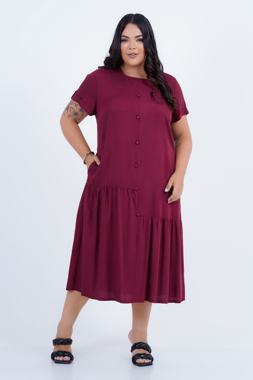 Vestido Plus Size Feminino Midi Alvorada