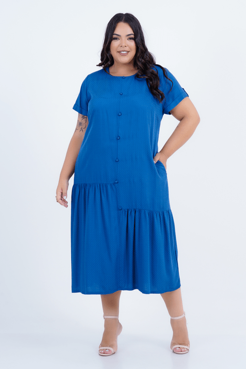 Vestido Plus Size Feminino Midi Alvorada