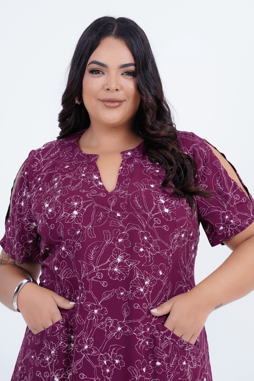 Vestido Plus Size Feminino Midi Refúgio