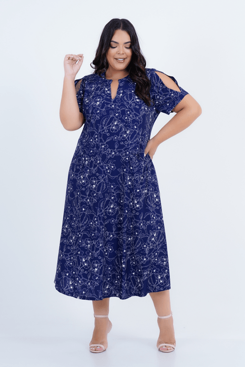 Vestido Plus Size Feminino Midi Refúgio