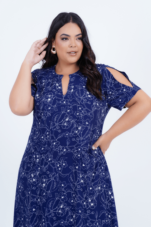 Vestido Plus Size Feminino Midi Refúgio