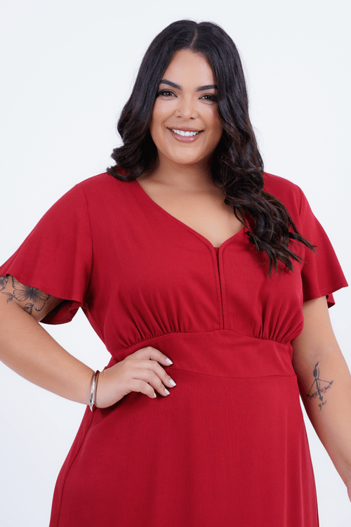 Vestido Plus Size Feminino Midi Virtude