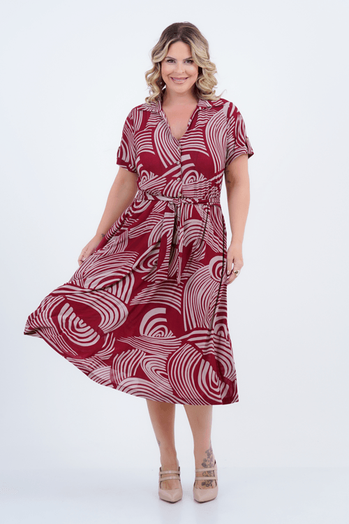 Vestido Plus Size Feminino Midi Curvas