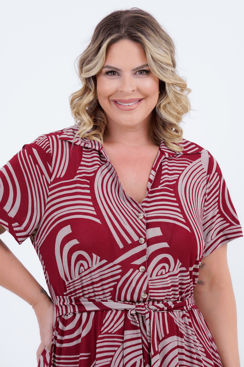 Vestido Plus Size Feminino Midi Curvas