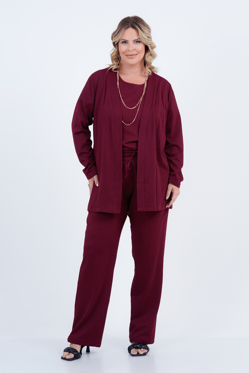 Cardigã Plus Size Feminino Manga Longa Tricot