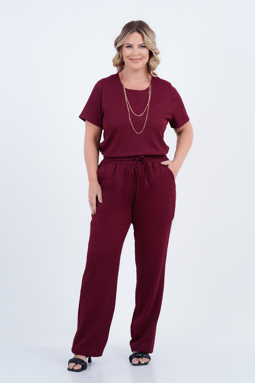 Calça Plus Size Feminino Reta Tricot