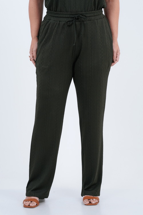 Calça Plus Size Feminino Reta Tricot