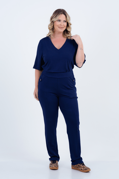 Blusa Plus Size Feminino Manga 3/4 Emoção
