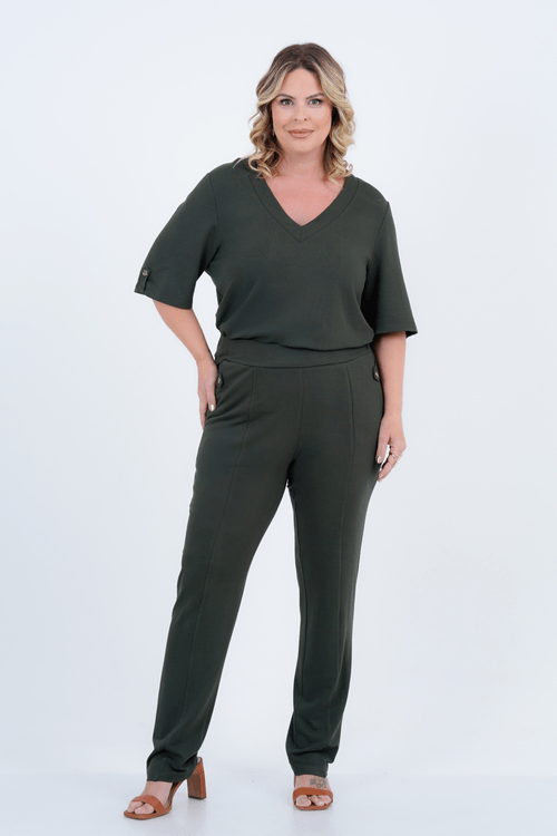 Calça Plus Size Feminino Slim Emoção