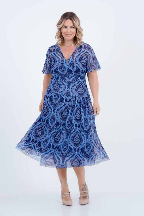 Vestido Plus Size Feminino Midi Tule Aroma