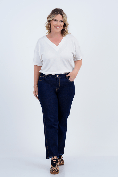 Blusa Plus Size Feminino Manga Curta Charlote