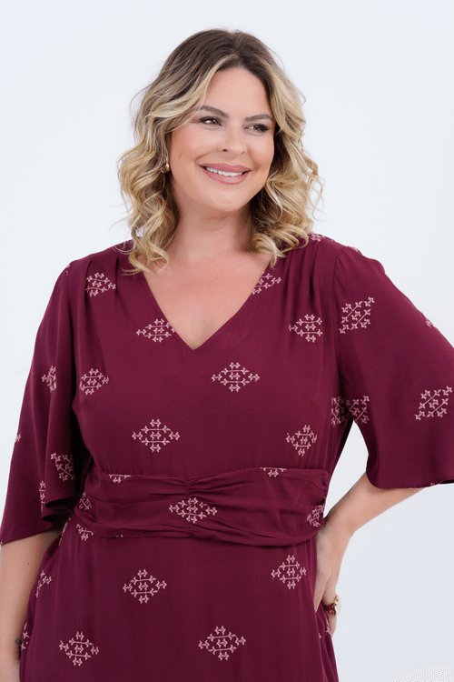 Vestido Plus Size Feminino Midi Laise Essência