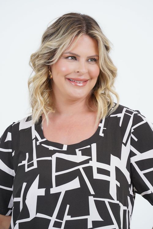 Vestido Plus Size Feminino Midi Aresta
