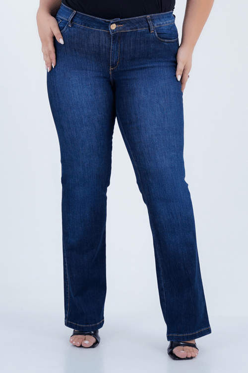 Calça Plus Size Feminino Bootcut Jeans Prisma