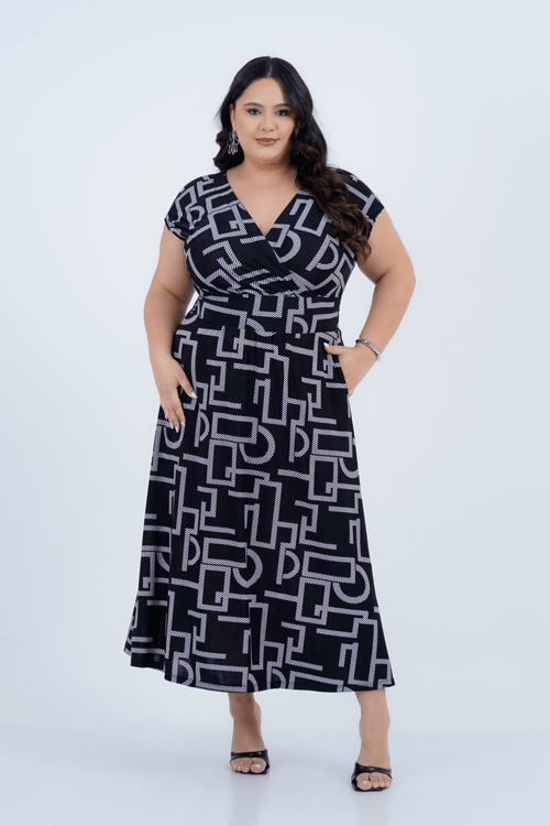 Vestido Plus Size Feminino Maxi Formas