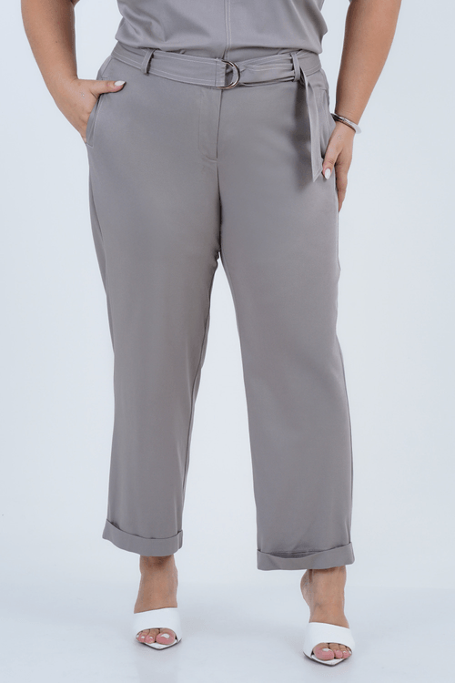 Calça Plus Size Feminino Cropped Minimal