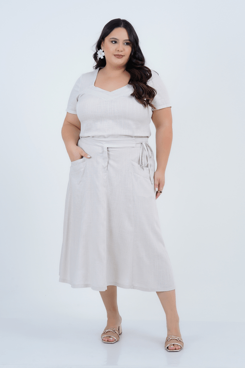 Blusa Plus Size Feminino Linho Cosmo