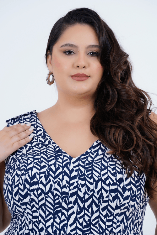 Vestido Plus Size Feminino Midi Cactos