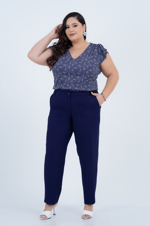 Blusa Plus Size Feminino Manga Curta Libélula