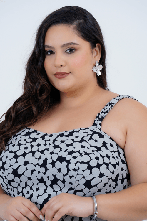Vestido Plus Size Feminino Midi Linho Íris