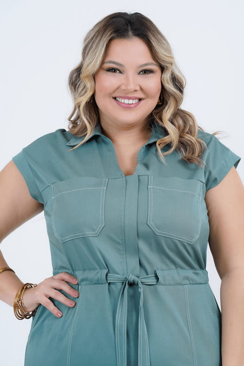 Vestido Plus Size Feminino Midi Lago