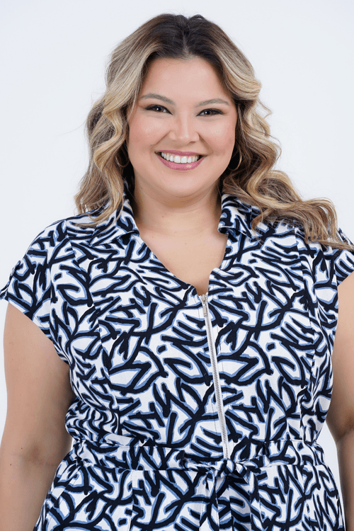 Vestido Plus Size Feminino Midi Linho Rochedo