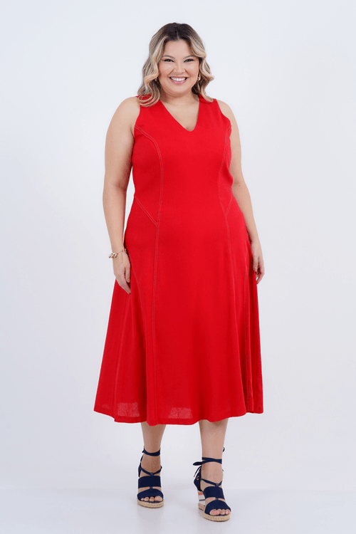 Vestido Plus Size Feminino Midi Feitiço