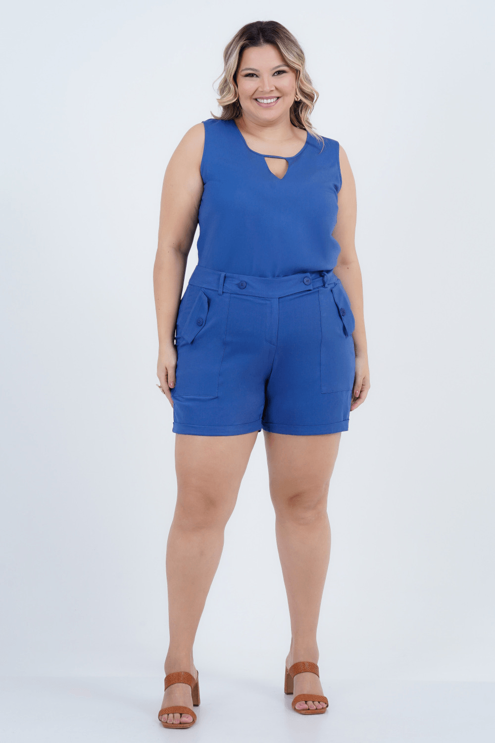 Regata Plus Size Feminino Sândalo