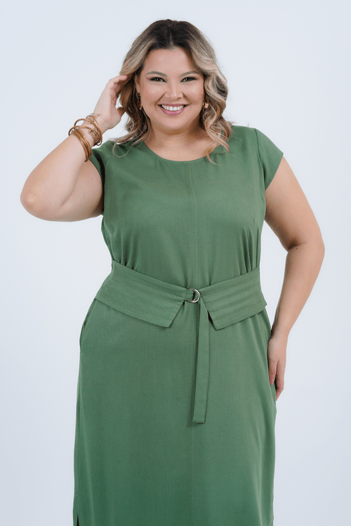 Vestido Plus Size Feminino Midi Lua