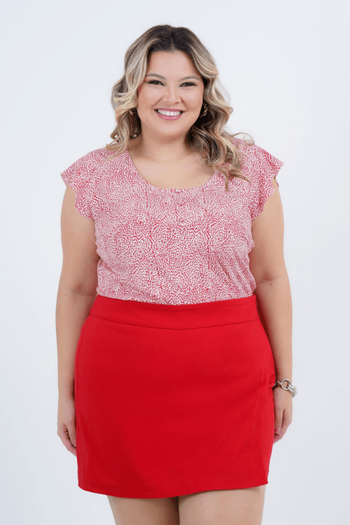 Blusa Plus Size Feminino Manga Curta Semear